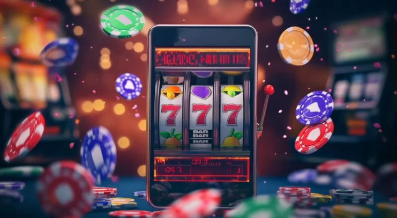 Sure player with bright neon play icons and fast digital feeds — showing the busy vibe of D880 in Bangladesh.